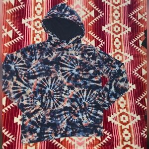 Abercrombie Kids Tie-Dye Hoodie • Size 13/14 • Moose Logo • Soft Fleece